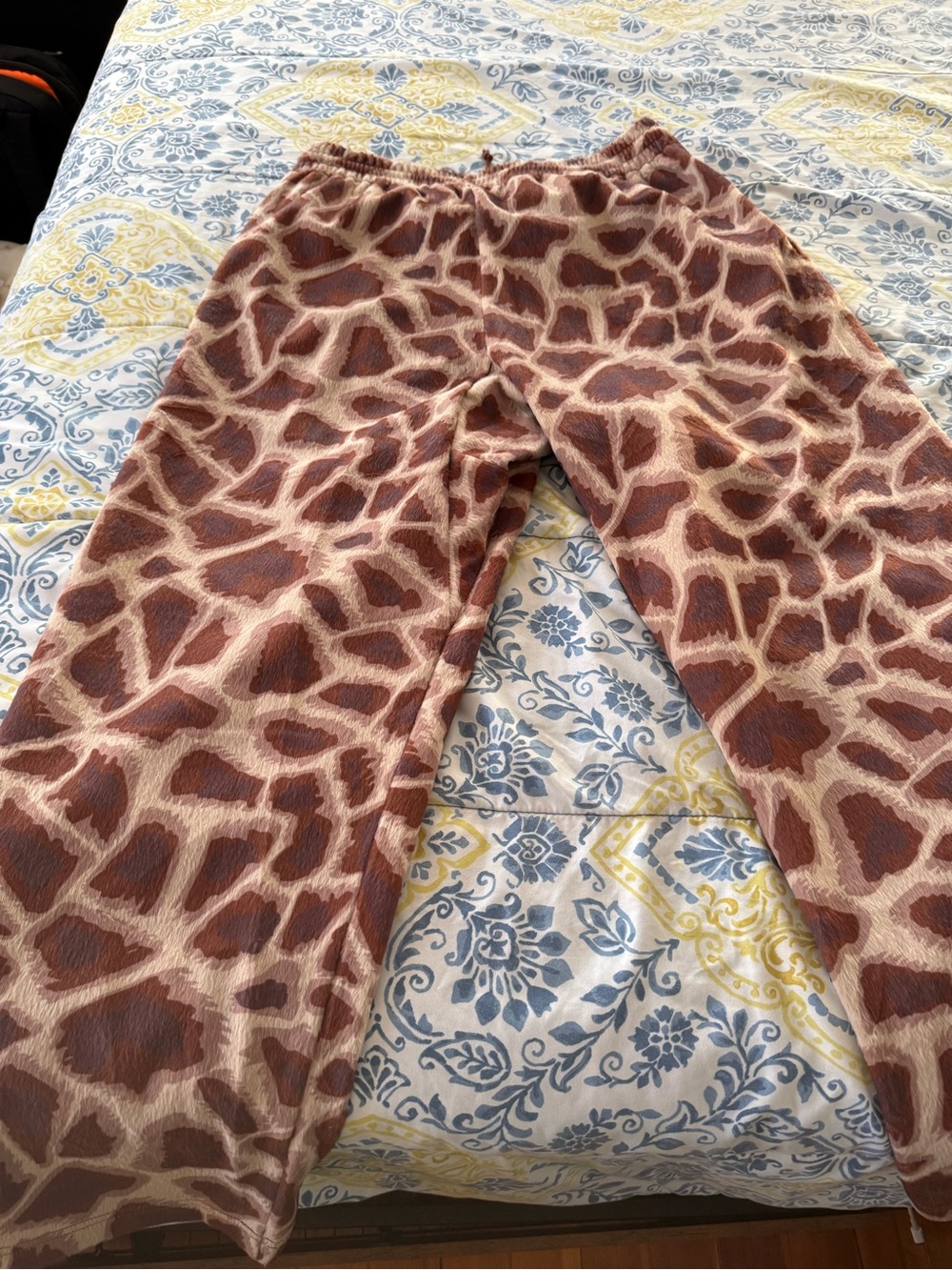 Denim Tears Giraffe Print Cozy Lounge Pants - Brown & Cream